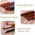 Wooden Flatware Set, 8.8"Chopsticks Spoon Fork Flatware Tableware Cutlery Set Travel Utensils Tied Line Reusable Flatware for Camping,Picnic,Offic...