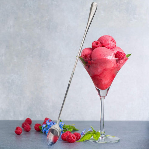 GLAMFIELDS 12-Inch Long Handle Mixing Spoons, Iced Teaspoons, Ice Cream Spoon, Stainless Steel Cocktail Stirring Spoons, Set of 4...