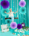 Mermaid Birthday Party Decorations Teal Purple /Wonderland Frozen Party Decorations/Under The Sea Party Supplies Teal Purple Tissue Paper Fan/Froz...