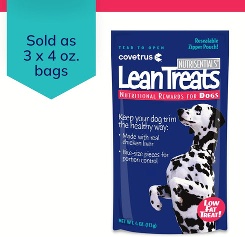Covetrus Nutrisential Lean Treats for Dogs - Soft Dog Treats for Small, Medium & Large Dogs - Nutritional Low Fat Bite Size K9 Treats - Chicken Fl...