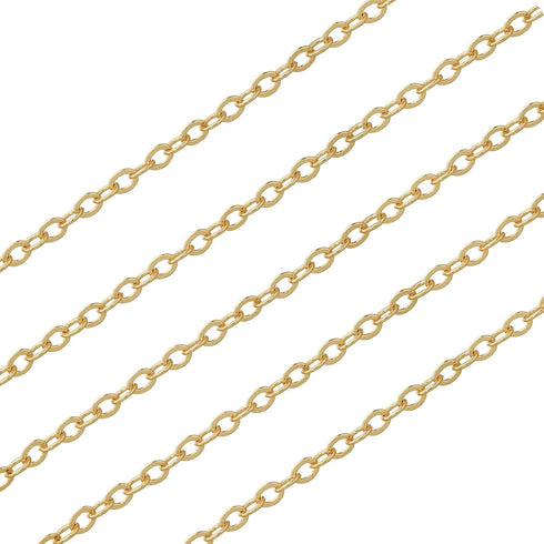 16.4 Feet Necklace Chains for Jewelry Making, Gold Plated Solid Brass Bulk for DIY Necklace Pendant Extender Link Supplies...
