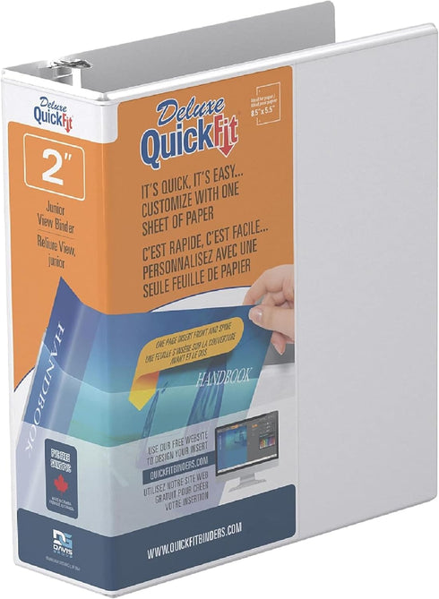 Mini View 3 Ring Binder, Heavy-Duty Round-Ring Binder, 5.5" x 8.5", White...