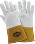 IRONCAT 6141 Kidskin TIG Welding Gloves – Medium, Kevlar Thread Welding Gloves with 4 in. Gold Cuff, Straight Thumb, Natural...