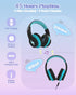 Kids Bluetooth Headphones, Colorful Wireless Over Ear Headset with LED Lights, Built-in Mic, 45H Playtime, 85dB/94dB Volume Limited Headphones for...
