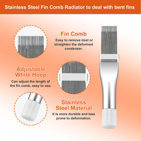 Cenipar 2PCS Air Conditioner Condenser Fin Comb Set Include Metal Radiator Fin Comb Compatible and Condenser Fin Comb Brush with Air Conditioner H...