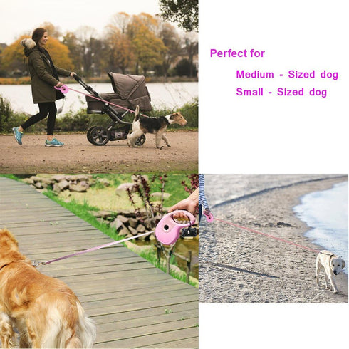 Secfanya Retractable Dog Leashes, Pet Leash Dog Lead for Small Medium Large Dog up to 33lbs, Anti-Slip Handle, One-Handed Brake, Pause, Lock, Nylo...