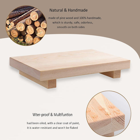 Bathroom Counter Organizer Wood Pedestal Stand Farmhouse Decorative Tray Soap Holder for Kitchen Decor, Burlywood...