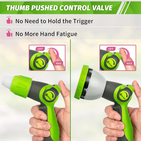 AUTOMAN Garden Hose Nozzle - 2 Pack, Thumb Control Sprayer, Slip-Resistant Water Nozzle, Extra 4 Washers, for Watering Plants Lawn & Garden, Clean...