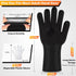BBQ Gloves, 1472°F Heat Resistant Fireproof Mitts, Silicone Non-Slip Washable Oven Kitchen Gloves for Barbecue, Grilling, Cooking, Baking, Camping...