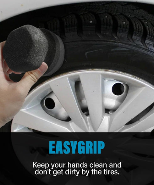 2 Pieces Tire Shine Applicator,Tire Dressing Applicator Washable Tire Cleaner Sponge Dressing Pad,Car Detailing Foam Sponge Tool,Tire Sponge Appli...