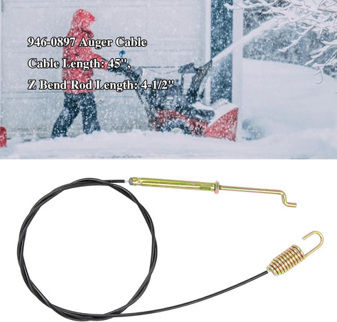 946-0897 Auger Cable Replaces 746-0897, 746-0897A, 946-0897A for MTD, Craftsman, Troy-Bilt, Cub Cadet, Ryobi, Yard Machines, Husky Snowblower Auge...