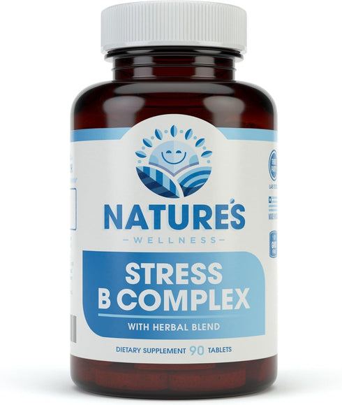 Vitamin B Complex Stress Relief | All Natural Mood Enhancer and Stress Support Supplement | Stress B Complex with Herbal Extract Blend Plus Vitami...