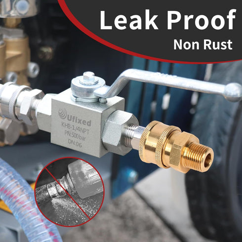 Non Rust Pressure Washer Accessories 1/4" Male NPT 4 PCS,1/4 Inch Brass Pressure Washer Fittings for Washing Car, Adapter Set Male Thread Pressure...