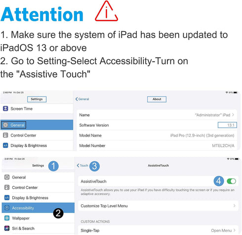 OMOTON Bluetooth Keyboard and Mouse Combo, Wireless Keyboard Mouse for iPad Pro 13,11(2024)/12.9, iPad 10th/9th/8th/7th Gen, iPad Air 6/5/4, and B...