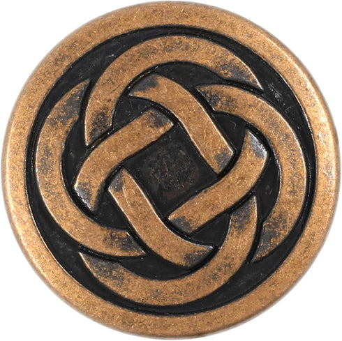 Bezelry 12 Pieces Tiny Celtic Knot Metal Shank Buttons. 20mm (3/4 inch) (Antique Copper)...