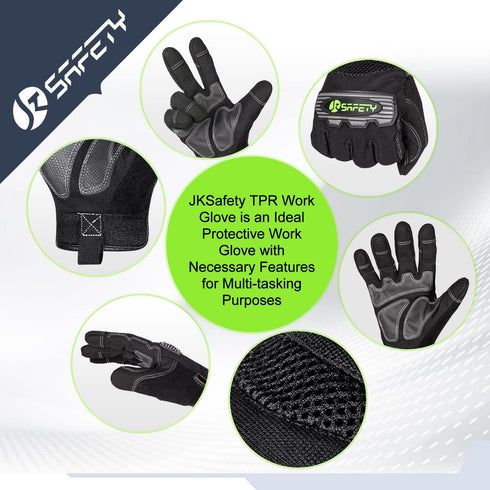 JKSafety High Performance Utility Work Gloves, all Purposes Mechanical Gloves, Guantes de Trabajo, for men and women, safety utility for works (G2...