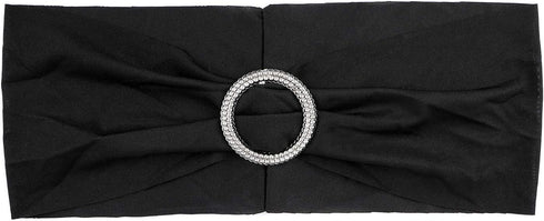 Tosnail 50 Pack Spandex Chair Sashes Wedding Chair Decoration Party Chairs Covers - Black...