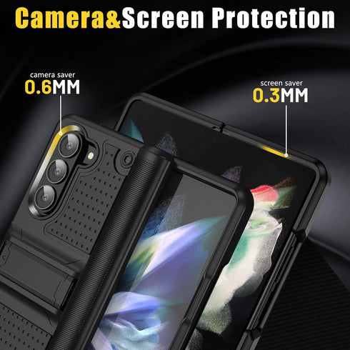 for Samsung Galaxy Z Fold 5 Case, Shockproof 2 in 1 Silicone Rubber with Hard PC Rugged Full Body Protection Phone Cover for Samsung Galaxy Z Fold...