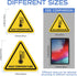 8 IN High Temperature Sign Production equipment Safety Sticker,Yellow Triangle Safety Warning Sign Label Sticker Back Self Adhesive Vinyl Decal, W...