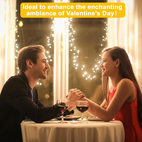 12 Pack Valentine's Day Fairy Lights Battery Operated, 3 Speed Modes, Extra 12 Batteries for Replacement, 7Ft 20 LED Mini String Light, Waterproof...
