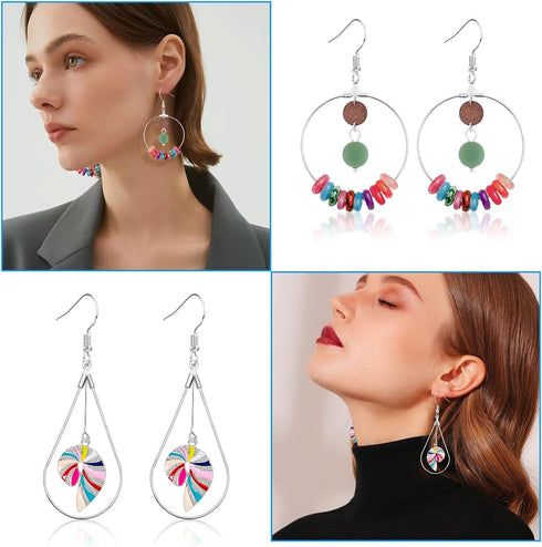 670Pcs Earring Making Kit with 120 Earring Beading Hoops Earring Finding Beading Hoop Earrings Bulk,150 Hooks,200 Jump Rings,200 Earring Backs for...