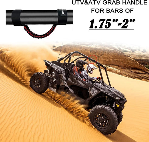 UTV Roll Bar Grab Handles for Polaris RZR Can Am,UTV Grab Handles fit 1.75"-2" Rollbar,ATV Passenger Grab Handle Grips 2Pcs (Red CAMO Paracord)...