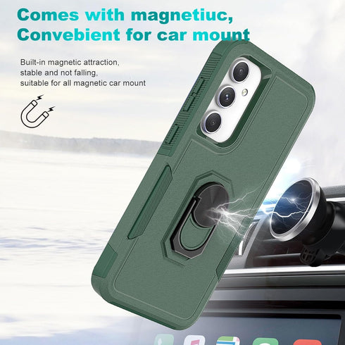 Ailiber for Galaxy S23 FE Case, Samsung S23 FE Phone Case with Screen Protector, Ring Kickstand for Magnetic Car Mount, Heavy Duty, Shockproof Pro...
