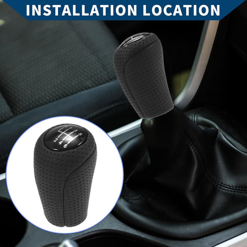 6 Speed Manual Gear Shift Knob for Mazda 5 2012-2015 / Front Automotive Gearbox Stick Shifter Lever Knob Durable Faux Leather Plastic / 1 Pcs Blac...