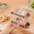2pcs Portable Transparent Adhesive Tape Dispenser Cutter Desk Washi Tape Holder Storage Box Organizer Office School Stationery Supply (Beige)...