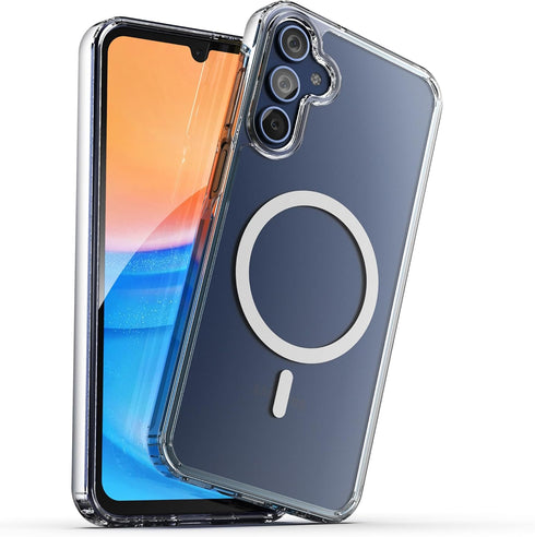 ENCASED 2-in-1 MAG Case for Samsung Galaxy A15 5G with Ring Grip Compatible with MagSafe, Magnetic Cover with Silicone Phone Holder (Clear)...