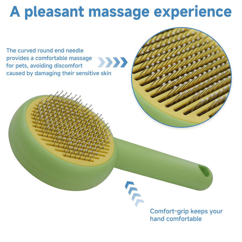 self-cleaning cat and dog grooming brush hair removal comb, cat brush and dog pet comb tool, used to remove loose and loose hair, tangled hair on ...