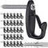 SELEWARE 30PCS Screw in Hooks for Hanging Outdoor String Lights, Windproof Christmas Light Hanger Hooks, Black Wall Hooks for Patio Gazebo Fence t...