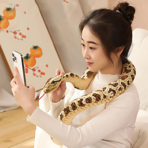 Realistic Animal Stuff Snake, 78 Inch Long Stuffed Animal Plush Snake, Lifelike Snake Stuffed Animals Plush Toy Stuffed Snake Animal Plush Toy Lar...