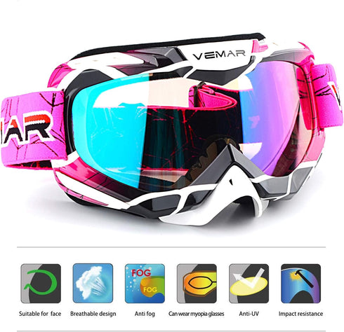 Motorcycle Motocross Goggles ATV Racing Goggles Dirt Bike Tactical Riding Motorbike Goggle Glasses, Bendable Windproof Dustproof Scratch Resistant...