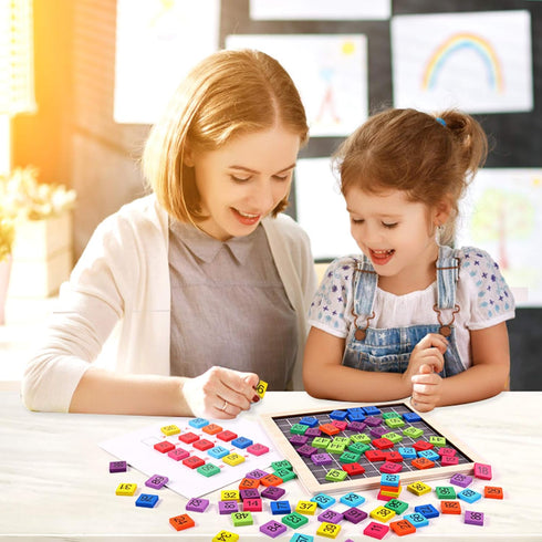 Wooden Montessori Math Counting Hundred Board Toys, 1-100 Consecutive Numbers Learning & Educational Game Toy for Kids Toddlers 3 year old with St...