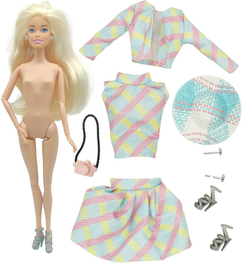 Fashions Girls Doll Toys, Stylish 11.5 Inch Doll Action Figure with Stylish Outfits and Accessories, for Kids 3 Age Up Playtime Companion (Style C...