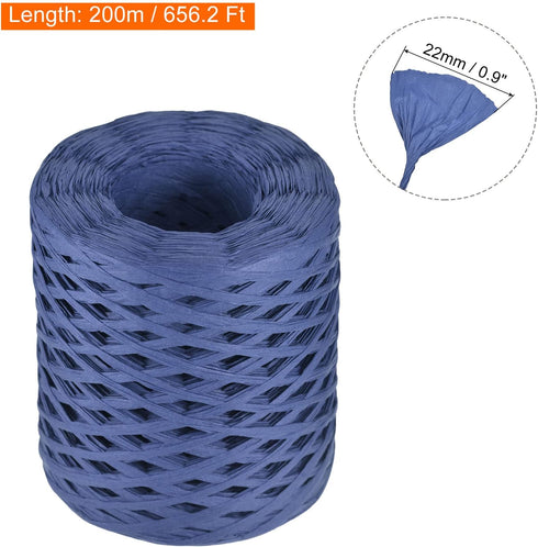 MECCANIXITY Raffia Paper Craft Rope Ribbon Packing Paper Rope 219 Yards Length Handmade Navy Blue for DIY Decoration Gift Packaging...