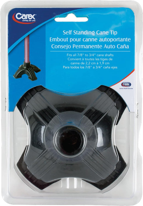 Carex Self Standing Sturdy Non-Slip Rubber, Stabilizing Four Pronged Cane Tip, Quad Cane Base Won't Scuff Floors, Adds Stability to Your Walking, ...
