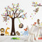 LiveGallery Cartoon Animals Wall Decals Removable Tree Wall Stickers DIY Owls Wall Art Cute Monkey Elephant Giraffe Wall Decal for Kids Boys Child...