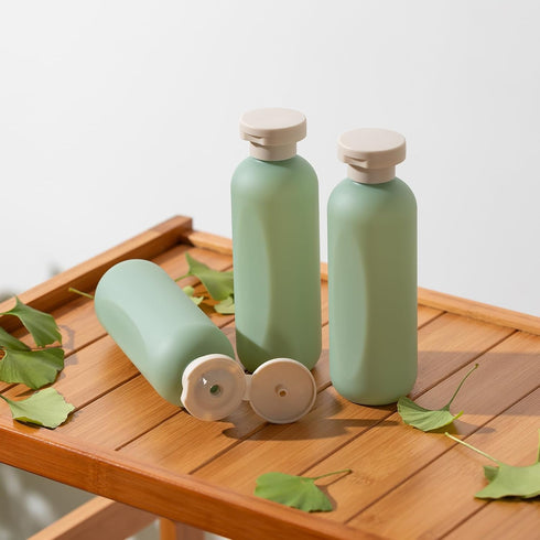 6.7oz Travel Shampoo Bottle, Empty Plastic Squeeze Bottles with Flip Cap, 4PCS Lotion Container for Toiletries (200ml, Green)...