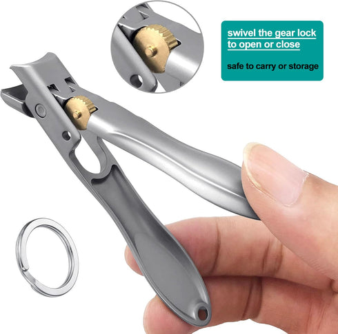 SGNEKOO Wide Jaw Opening Nail Clippers with Diamond Nail File Set, Safety Gear Lock Large for Hard/Thick Toenail,Heavy Duty Fingernail Cutter Trim...