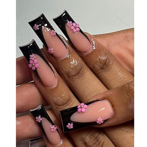 Flower Nail Art Charms Pink Rose Red Nail Charms Gold Silver Pearls Nails Supplies Rhinestones Floral Spring Blossom Nail Accessories Acrylic Nail...