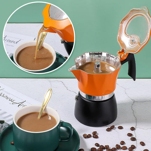 Aluminum Coffee Maker 150ML, Cuban Coffee Maker, Italian Coffee Maker, Stovetop Coffee Maker Moka Pot for Classic Italian and Cuban Cafe Brewing, ...