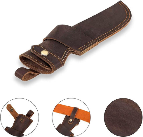 Knife Sheath,Leather Knife Sheath for Belt,Chef Knife Guard,Knife Holster for 5 inch Blade Knife,Knife Holder,Knife Cover Sleeve,EDC Belt Organize...