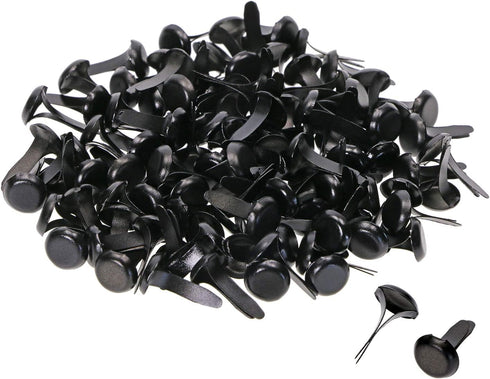 Penta Angel Mini Brads 100Pcs Round Paper Fasteners Metal Brass Pastel Brads for Scrapbooking Crafts DIY Projects, 8x12mm (Black)...