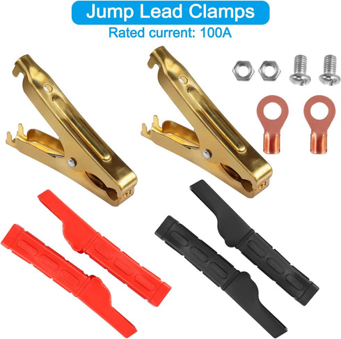 100A-500A Battery Jumper Clamps?Heavy-Duty Insulated Alligator Clips,Battery Crocodile Clamp,Automotive Replacement Booster Cable Clamps,for Car B...