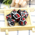 Haxtec DND Metal Dice Set D&D Red and Black Metal DND Dice for Dungeons and Dragons RPG Games-Vampire(Silver Black Red)...