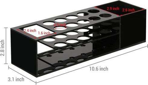 MyGift Dry Erase Marker Holder for Whiteboard, Black Clear Acrylic Marker and Accessories Storage Rack for Eraser and Cleaning Bottles, Set of 2...