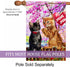 Texupday Cute Cats kitty With Love Heart Balloon Fence Decoration Valentine's Day House Flag Outdoor Wedding Yard Flag 28" x 40"...