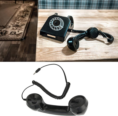 Retro Phone Handset, Vintage Retro 3.5Mm Telephone Handset Cell Phone Receiver, Radiation Proof Handheld Cell Phone Microphone for Mobile Phones C...
